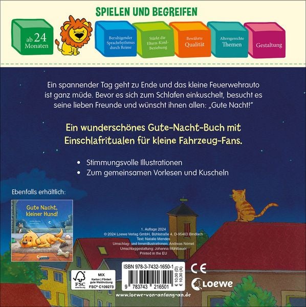 Produktbild: Gute Nacht, kleines Feuerwehrauto!