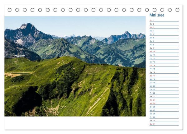 Produktbild: Region Oberstdorf - Kleinwalsertal und Nebelhorn (Tischkalender 2026 DIN A5 quer), CALVENDO Monatskalender