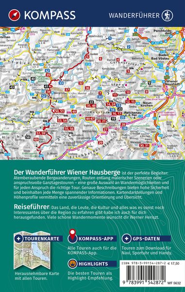 KOMPASS Wanderführer Wiener Hausberge, 60 Touren mit Extra-Tourenkarte