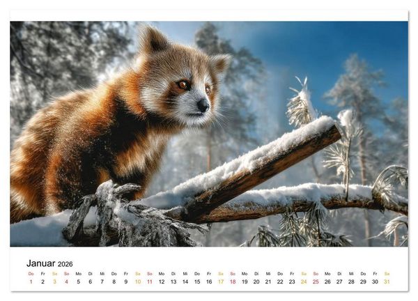 Produktbild: Roter Panda - die Stimme der Wildnis (Wandkalender 2026 DIN A2 quer), CALVENDO Monatskalender