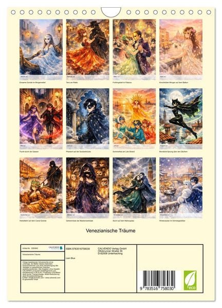 Produktbild: Venezianische Tr&auml;ume (Wandkalender 2027 DIN A4 hoch), CALVENDO Monatskalender