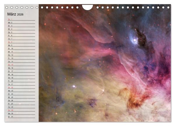 Produktbild: Universum. Farbenpracht der Gasnebel (Wandkalender 2026 DIN A4 quer), CALVENDO Monatskalender