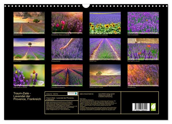 Produktbild: Traum-Ziele - Lavendel der Provence, Frankreich (Wandkalender 2026 DIN A3 quer), CALVENDO Monatskalender