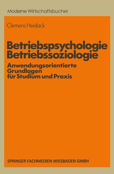 Produktbild: Betriebspsychologie/Betriebssoziologie
