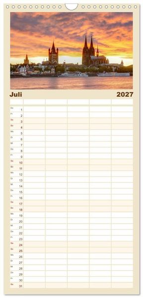 Produktbild: Familienplaner 2027 - Wundersch&ouml;nes K&ouml;ln mit 5 Spalten (Wandkalender, 21 x 45 cm) CALVENDO