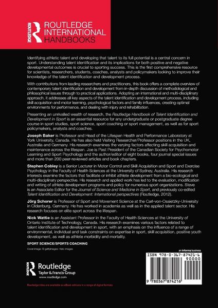 Produktbild: Routledge Handbook of Talent Identification and Development in Sport