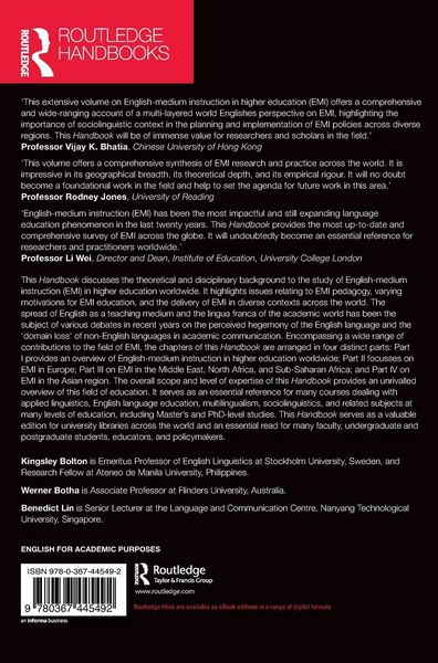 Produktbild: The Routledge Handbook of English-Medium Instruction in Higher Education