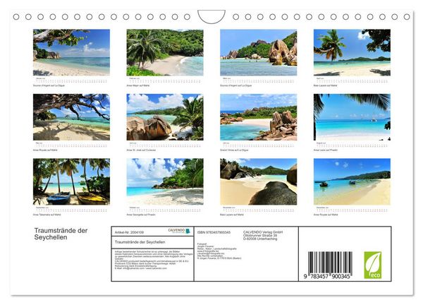 Produktbild: Traumstr&auml;nde der Seychellen (Wandkalender 2026 DIN A4 quer), CALVENDO Monatskalender
