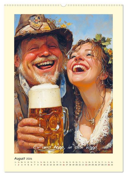 Produktbild: Bier, B&auml;uche, Spr&uuml;che. Spa&szlig; mit Hopfen und Malz (Wandkalender 2026 DIN A2 hoch), CALVENDO Monatskalender