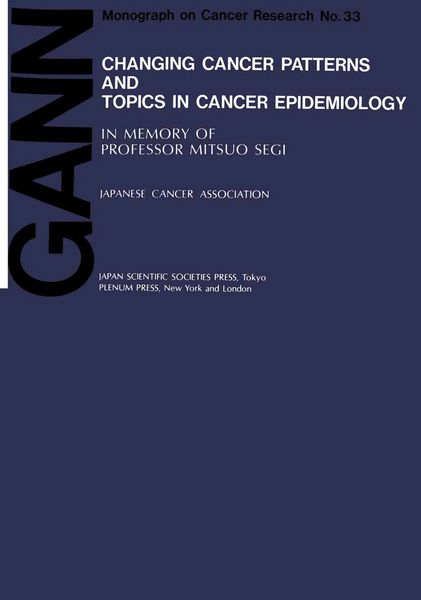 Produktbild: Changing Cancer Patterns and Topics in Cancer Epidemiology