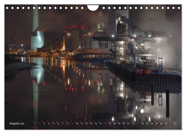Produktbild: Mannheim 2026 - wenn es Nacht wird im Hafen (Wandkalender 2026 DIN A4 quer), CALVENDO Monatskalender