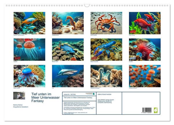 Produktbild: Tief unten im Meer Unterwasser Fantasy (Wandkalender 2026 DIN A2 quer), CALVENDO Monatskalender