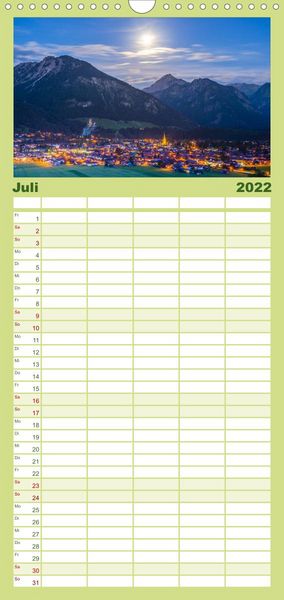 Produktbild: Familienplaner Rund um Oberstdorf (Wandkalender 2022 , 21 cm x 45 cm, hoch)