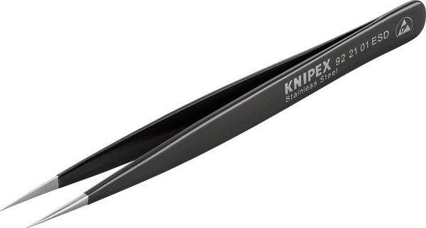 Produktbild: Knipex 92 21 01 ESD ESD Pinzette 1 St&uuml;ck Spitz, fein, extra d&uuml;nn 128mm