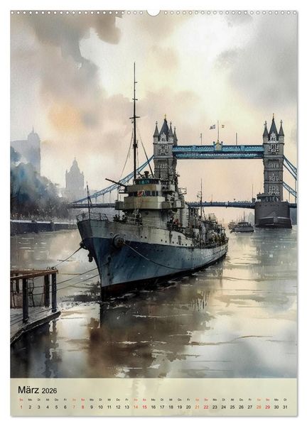 Produktbild: London - ein Regentag (hochwertiger Premium Wandkalender 2026 DIN A2 hoch), Kunstdruck in Hochglanz