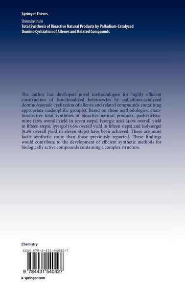 Produktbild: Total Synthesis of Bioactive Natural Products by Palladium-Catalyzed Domino Cyclization of Allenes and Related Compounds