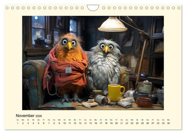 Produktbild: Verr&uuml;ckte H&uuml;hner (Wandkalender 2026 DIN A4 quer), CALVENDO Monatskalender