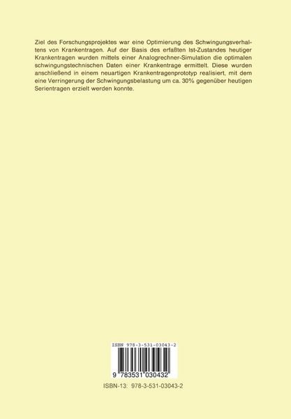 Produktbild: Untersuchung und Verbesserung des Schwingungsverhaltens von Krankentragen