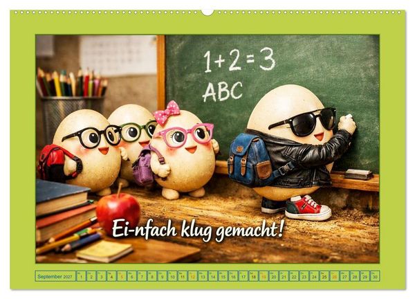 Produktbild: Ei-n Jahr voller Spa&szlig;! - Humor, Herz und H&uuml;hnerei (hochwertiger Premium Wandkalender 2027 DIN A2 quer), Kunstdruck in Hochglanz