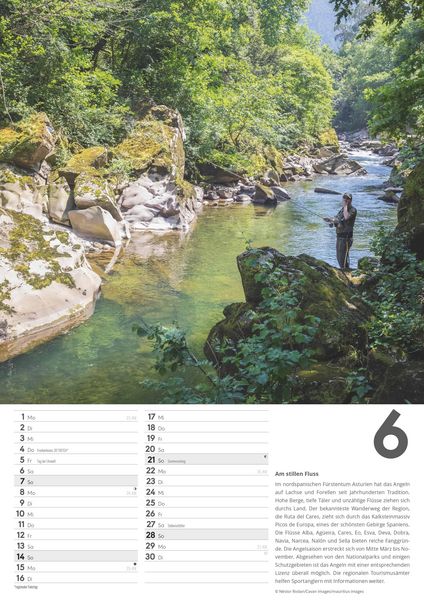 Produktbild: Der große Angelkalender 2026 - Bildkalender A3 (29,7x42 cm) - mit vielen Zusatzinformationen aus der Anglerwelt und Platz für Notizen - Wandkalender