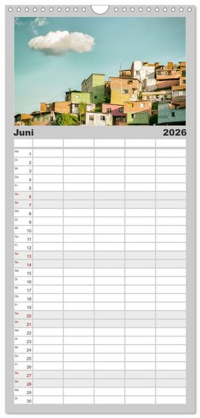 Produktbild: Familienplaner 2026 - Kolumbien - Eine unvergessliche Reise durch das bunte Land. mit 5 Spalten (Wandkalender, 21 x 45 cm) CALVENDO