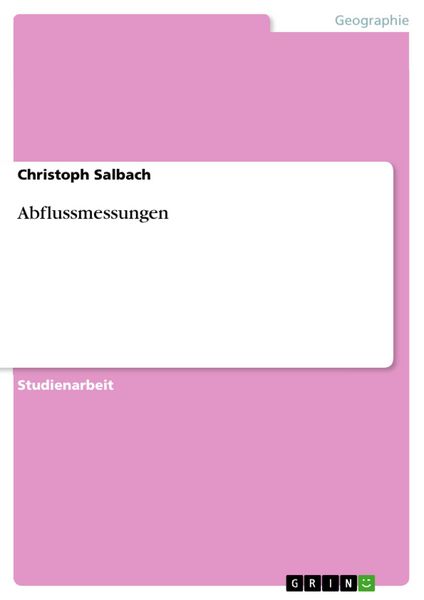 Produktbild: Abflussmessungen