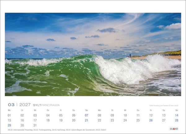 Produktbild: Sylt Panorama-Postkartenkalender 2027 - Hans Jessel