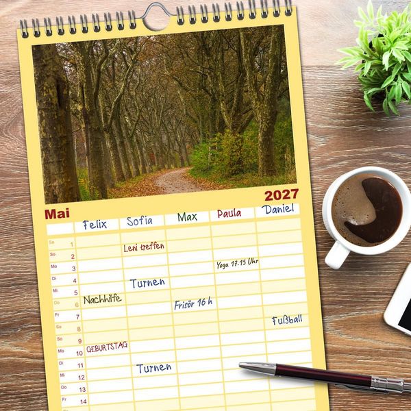 Produktbild: Familienplaner 2027 - Herbst rund um den Bodensee mit 5 Spalten (Wandkalender, 21 x 45 cm) CALVENDO