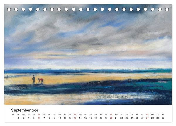 Produktbild: Das Meer in Pastellkreide (Tischkalender 2026 DIN A5 quer), CALVENDO Monatskalender