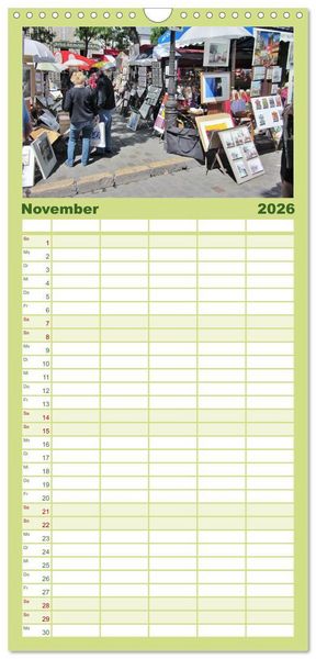 Produktbild: Familienplaner 2026 - Paris mit 5 Spalten (Wandkalender, 21 x 45 cm) CALVENDO