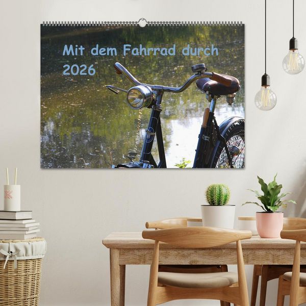 Produktbild: Mit dem Fahrrad durch 2026 (Wandkalender 2026 DIN A2 quer), CALVENDO Monatskalender