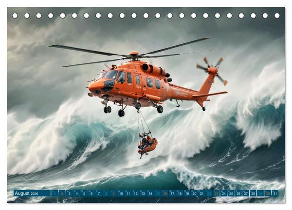 Produktbild: Im Bann der Rettung - Rettungshubschrauber (Tischkalender 2026 DIN A5 quer), CALVENDO Monatskalender
