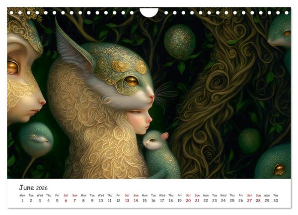 Produktbild: Fabulous creatures - In the land of mythical creatures (Wall Calendar 2026 DIN A4 landscape), CALVENDO 12 Month Wall Calendar