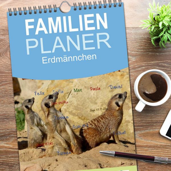 Produktbild: Familienplaner 2026 - Erdm&auml;nnchen mit 5 Spalten (Wandkalender, 21 x 45 cm) CALVENDO