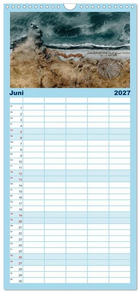 Produktbild: Familienplaner 2027 - Island - Rundreise im Oktober mit 5 Spalten (Wandkalender, 21 x 45 cm) CALVENDO