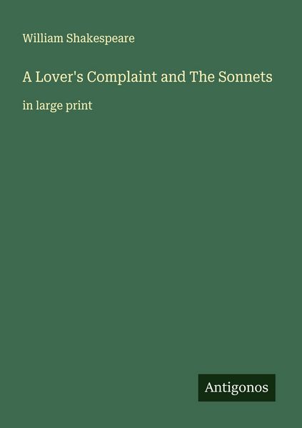 Produktbild: A Lover's Complaint and The Sonnets