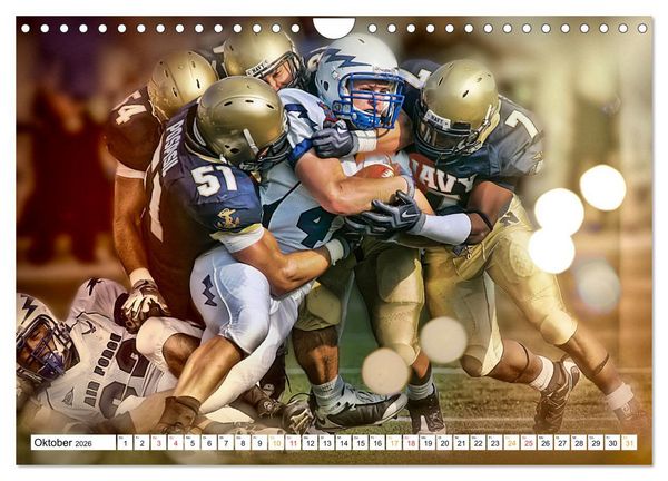 Produktbild: American Football - Power (Wandkalender 2026 DIN A4 quer), CALVENDO Monatskalender