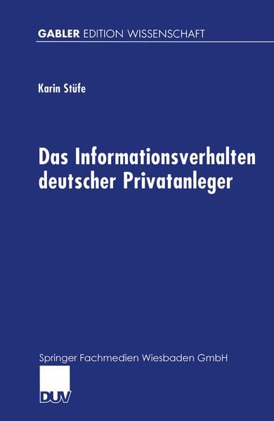 Produktbild: Das Informationsverhalten deutscher Privatanleger