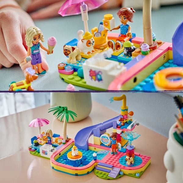 Produktbild: LEGO Friends 42676 Lustiger Tag im Wasserpark, Bauset mit 2 Spielfiguren und 4 Spielzeugtieren