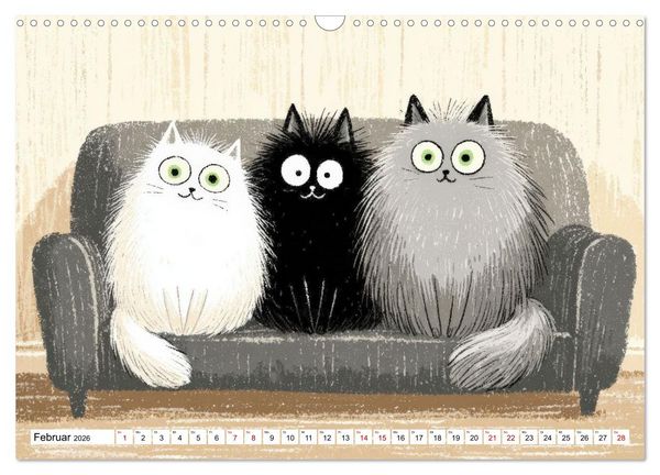 Produktbild: Gute Laune Katzen (Wandkalender 2026 DIN A3 quer), CALVENDO Monatskalender
