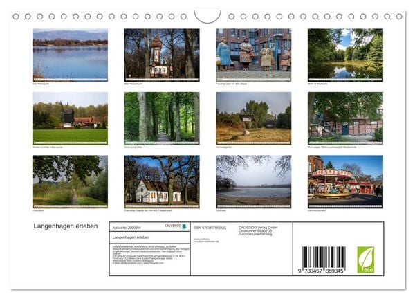 Produktbild: Langenhagen erleben (Wandkalender 2026 DIN A4 quer), CALVENDO Monatskalender