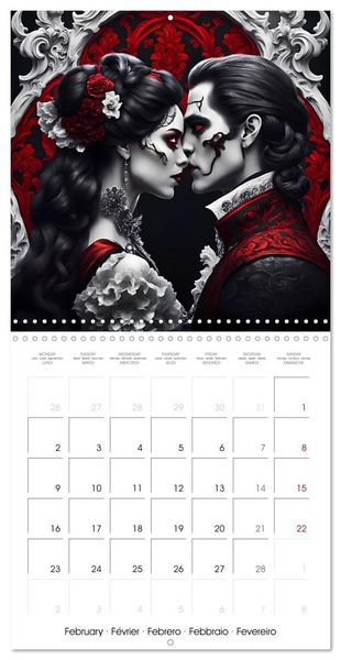 Produktbild: Vampire Pairs of Darkness (Wall Calendar 2026 12 &times; 12 Inch) CALVENDO 12 Month Wall Calendar