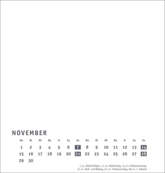 Produktbild: Premium-Bastelkalender wei&szlig; mittel 2027