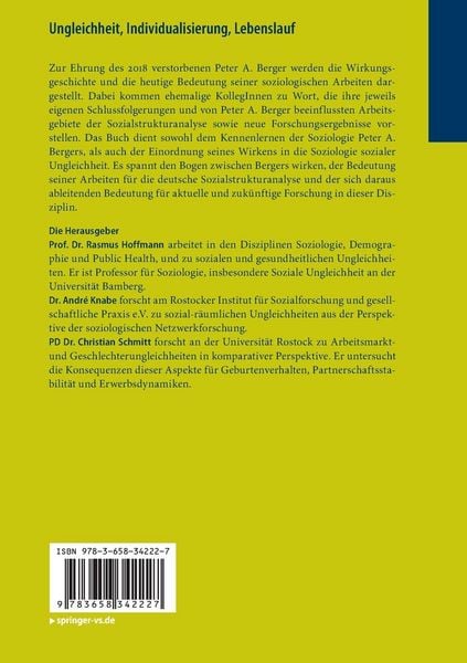 Produktbild: Ungleichheit, Individualisierung, Lebenslauf