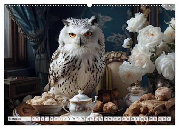 Produktbild: Stillleben mit Eule (Wandkalender 2026 DIN A2 quer), CALVENDO Monatskalender