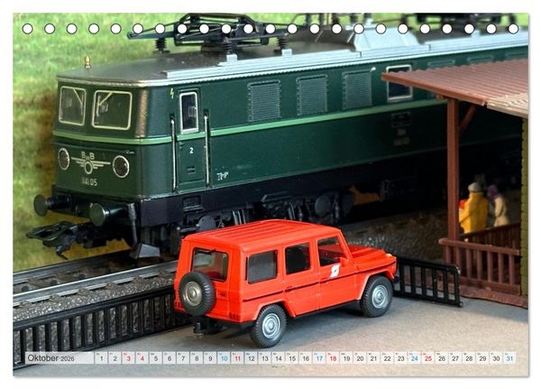 Produktbild: Retrobahnen en miniature (Tischkalender 2026 DIN A5 quer), CALVENDO Monatskalender