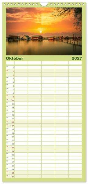 Produktbild: Familienplaner 2027 - So sch&ouml;n ist Ungarn. Sehenswertes am Balaton und in Budapest mit 5 Spalten (Wandkalender, 21 x 45 cm) CALVENDO