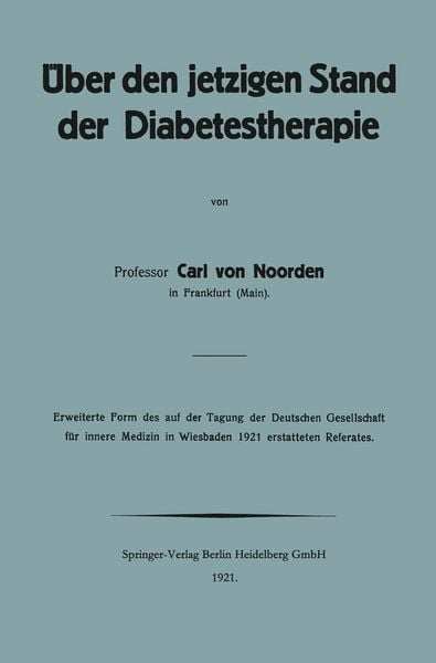 Produktbild: &Uuml;ber den jetzigen Stand der Diabetestherapie