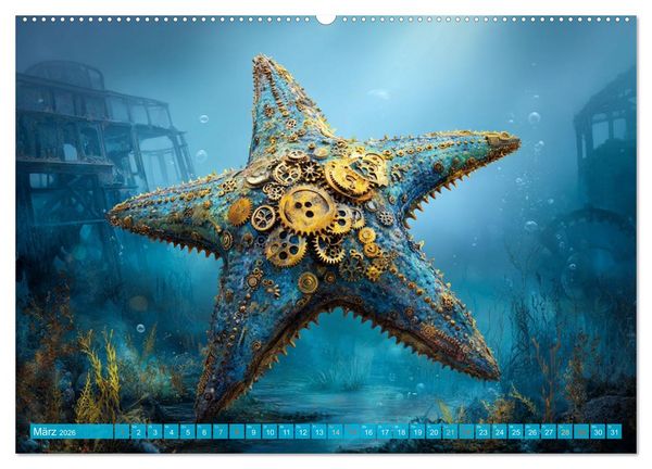 Produktbild: Aqua Mechanica &ndash; Steampunk unter dem Meer (hochwertiger Premium Wandkalender 2026 DIN A2 quer), Kunstdruck in Hochglanz