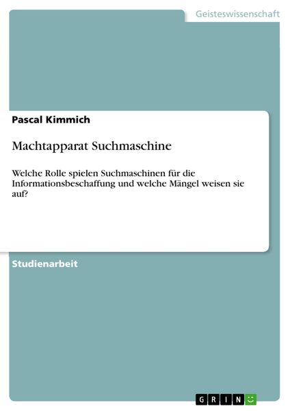 Produktbild: Machtapparat Suchmaschine